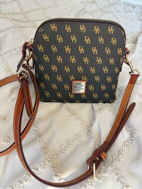 Dooney & Bourke Brown & Gold Signature Crossbody